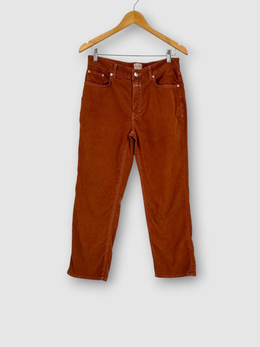 Closed Made in Italy Straight Leg Corduroy Pants in Rust/Cognac Size 29